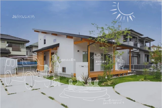 自宅で、家族と過ごす休日が、
いちばん贅沢になる家。

まるでカフェみたいなウッドデッキでコーヒーを飲んだり、
広いアプローチで愛車を眺めながら語らったり。
子どものビニールプールや外ごはんも、すべて“おうちの庭”で完結できる設計です。

道路側にはしっかり開いた駐車スペース、
南側には軒の深いデッキと庭。
オンもオフも、この一軒で楽しめるように
「外とつながる暮らし」をイメージして設計しました。

夢工房ワリタは、ハウスメーカーにはできない、「完全自由設計」。
中之条周辺で
“どんな家に住むか”より“ここでどう暮らしたいか”を大切に、
一邸一邸ていねいに家づくりをしています。

中之条・吾妻エリアで家づくりをお考えの方は、
土地探しからでもお気軽にご相談ください。
プロフィールのリンク、またはDMからどうぞ。
@yumekoubou_warita