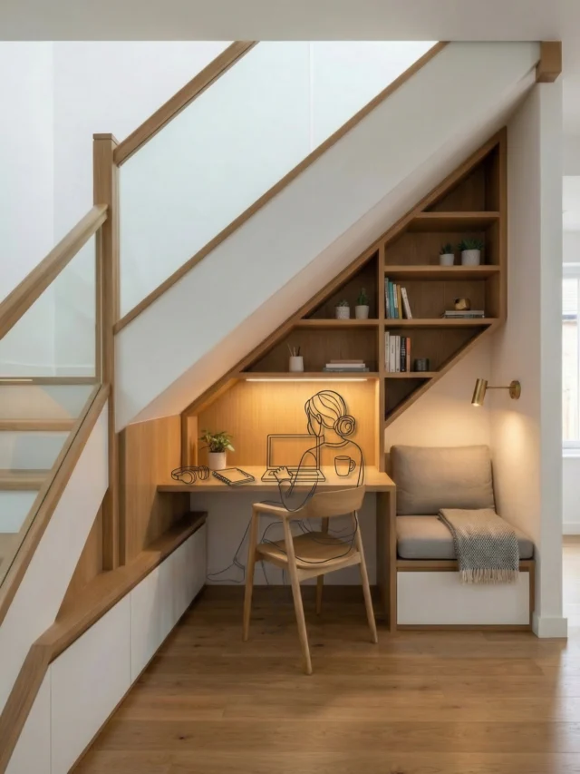 「階段の下」を、ただの物置にしてませんか？

ここ、実は家の中で一番ポテンシャルのある場所かもしれない。

壁付けデスク＋間接照明で、
誰にも邪魔されない集中スペースに。
隣には読書できるベンチ＆収納も。

使い切れていないスペースが
”一番好きな場所”になる瞬間、
これが注文住宅の醍醐味だと思っています。

───────────────
夢工房ワリタでは
「あなたの家の余白」を活かす設計を
一緒に考える個別相談を無料で行っています。

「うちの間取りでもできる？」
そのご質問、大歓迎です👇
プロフィールのリンクから予約できます。
@yumekoubou_warita
───────────────